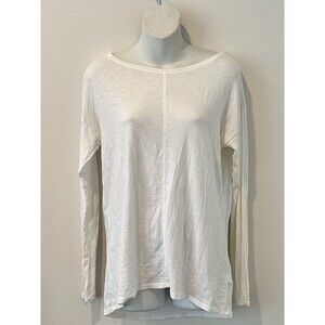 Antibes Blanc White Long Sleeve Tunic Top Size S Small EUC!!!